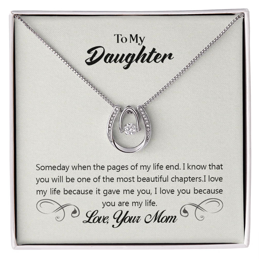 Daughter Someday When the Pages Lucky Horseshoe Necklace Standard Box